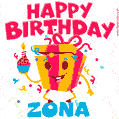 Funny Happy Birthday Zona GIF