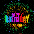New Bursting with Colors Happy Birthday Zora GIF and Video with Music