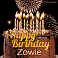 Chocolate Happy Birthday Cake for Zowie (GIF)