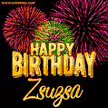Wishing You A Happy Birthday, Zsuzsa! Best fireworks GIF animated greeting card.