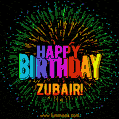 New Bursting with Colors Happy Birthday Zubair GIF and Video with Music