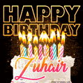 Zuhair - Animated Happy Birthday Cake GIF for WhatsApp