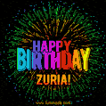 New Bursting with Colors Happy Birthday Zuria GIF and Video with Music