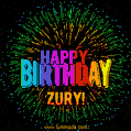 New Bursting with Colors Happy Birthday Zury GIF and Video with Music