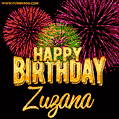 Wishing You A Happy Birthday, Zuzana! Best fireworks GIF animated greeting card.