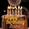 Chocolate Happy Birthday Cake for Zuzu (GIF)