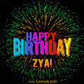 New Bursting with Colors Happy Birthday Zya GIF and Video with Music