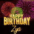 Wishing You A Happy Birthday, Zya! Best fireworks GIF animated greeting card.