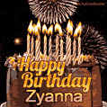 Chocolate Happy Birthday Cake for Zyanna (GIF)
