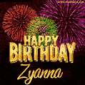 Wishing You A Happy Birthday, Zyanna! Best fireworks GIF animated greeting card.
