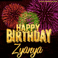 Wishing You A Happy Birthday, Zyanya! Best fireworks GIF animated greeting card.
