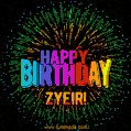 New Bursting with Colors Happy Birthday Zyeir GIF and Video with Music