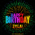 New Bursting with Colors Happy Birthday Zyla GIF and Video with Music