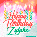 Happy Birthday GIF for Zylpha with Birthday Cake and Lit Candles