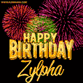 Wishing You A Happy Birthday, Zylpha! Best fireworks GIF animated greeting card.