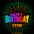 New Bursting with Colors Happy Birthday Zyon GIF and Video with Music