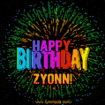 New Bursting with Colors Happy Birthday Zyonn GIF and Video with Music