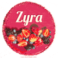Happy Birthday Cake with Name Zyra - Free Download