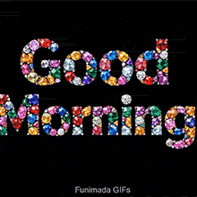 Animated morning card featuring jewelry-style typography. The precious stones sparkle and twinkle, forming a glamorous and high-end message to start the day.