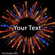 Editable text template showing a high-speed hyperspace effect, with bright, colorful sparks and light trails shooting away from a central black message area.