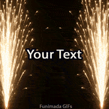 Elegant animated greeting card template designed for custom text, framed by bright, cascading golden celebration sparks against a black background.