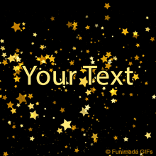 A dark animated background filled with shimmering gold stars drifting downward in layers, offering a magical, celebratory effect perfect for overlaying custom messages.