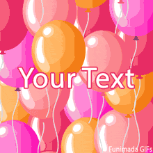 A vibrant animated wall of floating balloons in shades of pink, coral, and orange with white strings on a festive loop, ideal as a customizable background for greetings.