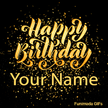 Sophisticated digital card designed for custom text, highlighting a constant stream of golden glitter raining down behind beautiful, ornate typography.