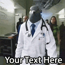 Channel that fake it till you make it energy! Customize the viral Tuff Pigeon Doctor walking down the hallway meme. Add your own funny text to this editable GIF instantly.