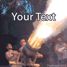 Celebrate bad ideas and ultimate chaos. Customize this viral animated GIF of men firing a giant flamethrower cannon with your own punchy caption.