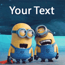 Animated meme GIF of two yellow Minions in blue overalls, with one laughing hysterically with its mouth wide open while the other looks on with a funny expression.