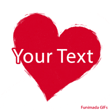 Large red heart with rough edges fills the center of a white canvas, with editable white text in the middle—perfect for romantic messages or affectionate notes.