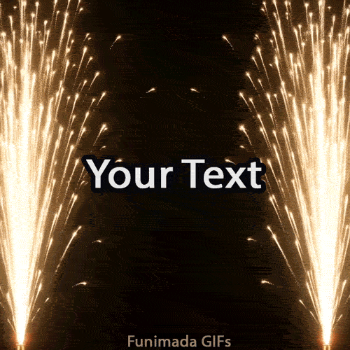 Elegant animated greeting card template designed for custom text, framed by bright, cascading golden celebration sparks against a black background.