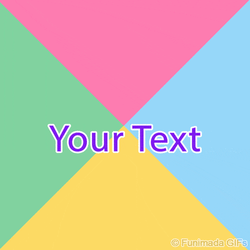 A colorful looping animation of four soft pastel triangles radiating from the center — pink, mint green, sky blue, and lemon yellow — rotating slowly to form a dynamic background.