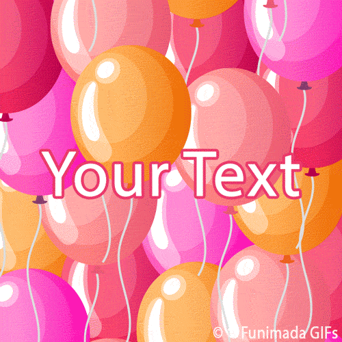 A vibrant animated wall of floating balloons in shades of pink, coral, and orange with white strings on a festive loop, ideal as a customizable background for greetings.